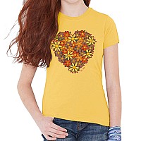 Del Sol Color Changing Girls Tee - I Heart Flowers, Small