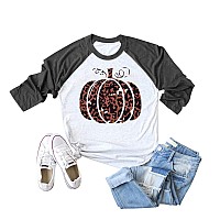 Leopard Pumpkin Shirts For Women Funny Halloween Clothing Fall Tshirts Top Xl Burnt Black2