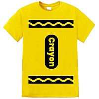 Crayon Halloween Costume T Shirt Funny Cool Group Tshirt Idea Mens Womens Graphic Tee Adult Yellow Medium