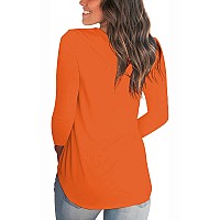 Womens Halloween Shirts Pumpkin Tops Vneck Long Sleeve Tees M