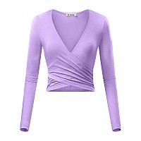 Vetior Adult Halloween Costume Women Cute Long Sleeve Wrap Crop Going Out Tops For Women Xlarge Light Purple