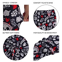 Sissycos Womens Candy Skull Printed Leggings Ultra Soft Halloween Stretchy Pants Cute Skulls Smalllarge