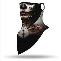 Halloween Mask Scary Mask Halloween Masks For Adults Skull Mask Skeleton Bandana Neck Gaiter Face Mask Covering Ear Loop Hole Tr