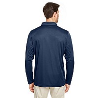 Mens Zone Performance Long Sleeve Polo - BLAcK - XS(D0102H7ZKDT)