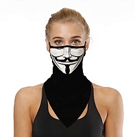 Yayourel Halloween Mask Scary Mask Hacker Mask Halloween Skeleton Bandana Neck Gaiter Face Mask Covering Ear Loop Hole Triangle