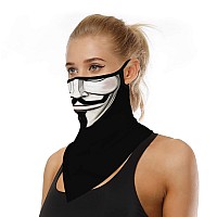 Yayourel Halloween Mask Scary Mask Hacker Mask Halloween Skeleton Bandana Neck Gaiter Face Mask Covering Ear Loop Hole Triangle