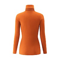 Kindcall Velma Costume Casual Halloween Turtleneck Tops Lightweight Long Sleeve Soft Thermal Shirts For Women Orange Xsmall