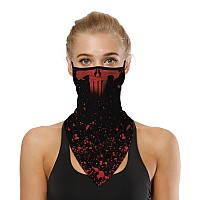 Halloween Mask Scary Mask Halloween Masks For Adults Skull Mask Skeleton Skull Red Bandana Neck Gaiter Face Mask Covering Bandan