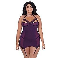 Dg Garter Slip With Bra Plum Q