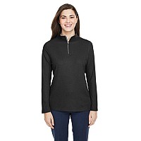 Ladies Fusion chromaSoftPique Quarter-Zip - BLAcK - XS(D0102H7ZcBX)