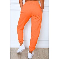 Waitfairy Womens Sweatpants High Waisted Jogger Pants Sweat Pants Halloween Costumes Pumpkin Pattern S Orange