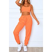 Waitfairy Womens Sweatpants High Waisted Jogger Pants Sweat Pants Halloween Costumes Pumpkin Pattern S Orange