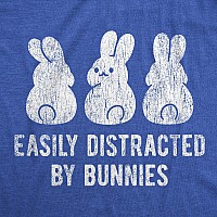 Mens Easily Distracted By Bunnies T Shirt Funny Rabbit Party Gift For Basket Mens Funny T Shirts Easter T Shirt For Men Funny An