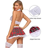 Avidlove Womens Costume Lingerie Roleplay Skirt Set Top Shirt And Mini Skirt Sexy Halloween Outfits White 4Xl