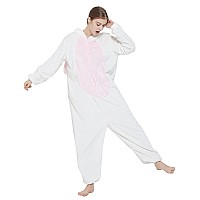 Abenca Easter Bunny Onesie Pajamas For Unisex Adult Cartoon One Piece Animal Rabbit Halloween Christmas Cosplay Costumewhite Bu