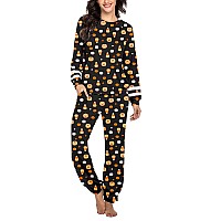 Ekouaer Sweatsuits Womens Loungewear Set Tracksuit Long Sleeve Pajamas Set With Pockets 2 Piece Outfits Lounge Sets Halloween Pu