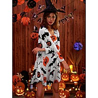 Zennilo Womens Loose Fit Casual Swing Halloween Tshirt Dress With Pocketsflower41M