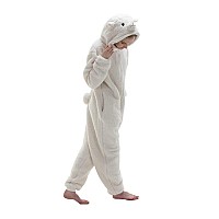 Cosusket Snug Fit Adult Alpaca Oneise Pajamas Halloween Sherpa Womens Cosplay One Piece Animal Costume Beige