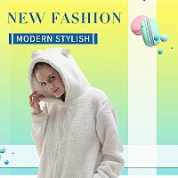 Cosusket Snug Fit Adult Alpaca Oneise Pajamas Halloween Sherpa Womens Cosplay One Piece Animal Costume Beige