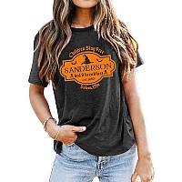 Halloween T Shirt Women Sanderson Letter Print Graphic Tshirt Hocus Pocus Tees Topsgrey1Small