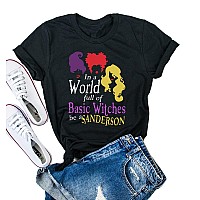 Womens Hocus Pocus Tshirt Sanderson Sisters Shirts Halloween Clothes For Women M Black