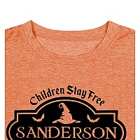 Halloween T Shirt Women Sanderson Letter Print Graphic Tshirt Hocus Pocus Tees Tops Orange Xlarge