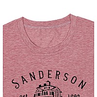 Halloween T Shirt Women Sanderson Letter Print Graphic Tshirt Hocus Pocus Tees Tops Dark Pink Medium