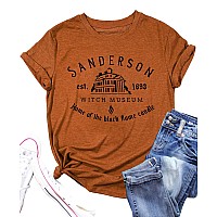 Halloween T Shirt Women Sanderson Sister Letter Print Graphic Tshirt Hocus Pocus Tees Topskhaki Large