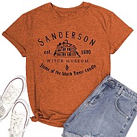 Halloween T Shirt Women Sanderson Sister Letter Print Graphic Tshirt Hocus Pocus Tees Topskhaki Large