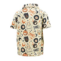 Unique Baby Boys Spooky Retro Halloween Tshirt Polo 6Y Creme