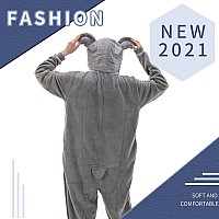 Cosusket Snug Fit Unisex Adult Onesie Pajamas Flannel Cosplay Animal One Piece Halloween Costume Sleepwear Homewear Koala