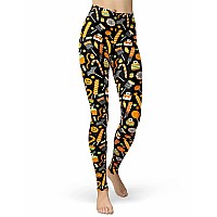 Womens Halloween Pumpkin Printed Leggings Ultra Buttery Soft Elastic Tights Lxxl Spooky Dessert