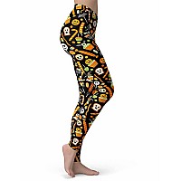 Womens Halloween Pumpkin Printed Leggings Ultra Buttery Soft Elastic Tights Lxxl Spooky Dessert