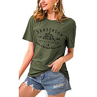 Halloween T Shirt Women Sanderson Letter Print Graphic Tshirt Hocus Pocus Tees Tops Green Large