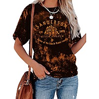 Halloween T Shirt Women Sanderson Letter Print Graphic Tshirt Hocus Pocus Tees Tops Td Black Xxlarge