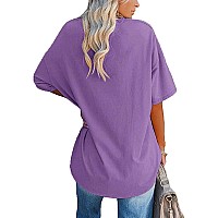 Ebifin Womens Halloween Monster Print Oversized T Shirts Fall Mom Life V Neck Tees Festival Half Sleeve Tunic Tops