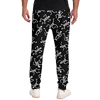 Raisevern Men Skull Jogger Pants Funny Halloween Skeleton Sweatpants 3D Bone Printed Tracksuit Black Track Pants Cool Sportswear