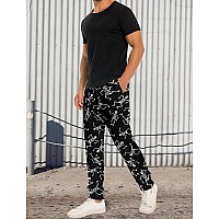 Raisevern Men Skull Jogger Pants Funny Halloween Skeleton Sweatpants 3D Bone Printed Tracksuit Black Track Pants Cool Sportswear