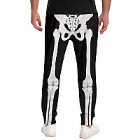 Raisevern Men Skeleton Jogger Pants Funny Halloween Sweatpants Bone Printed Tracksuit Black Track Pants Cool Sportswear Jogging