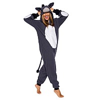 Funziez Slim Fit Adult Onesie Animal Halloween Costume Plush Fruit One Piece Cosplay Suit For Women And Men