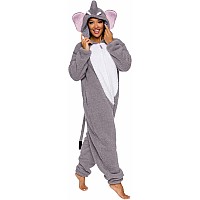 Funziez Slim Fit Sherpa Adult Onesie Animal Halloween Costume Plush One Piece Cosplay Suit For Women And Men