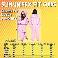 Funziez Slim Fit Sherpa Adult Onesie Animal Halloween Costume Plush One Piece Cosplay Suit For Women And Men