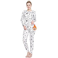 Mancyfit Halloween Costumes Thermal Underwear For Women Long Johns Set Fleece Lined Ultra Soft White Large