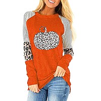 Fronage Halloween Shirts For Women Long Sleeve Funny Pumpkin Cute Thanksgiving Tunic Tops Small 09 H Pumpkin