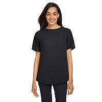 Ladies Perfect FitBoat-Neck Blouse - BLAcK - XS(D0102H7Z4T2)