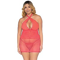 Dg Chemise & G-String Coral Osq