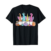 Easter Bunny Spring Gnome Easter Egg Hunting And Basket Gift Tshirt