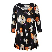 Larace Plus Size Tops 34 Sleeve Halloween Shirts For Women V Neck Tunic Flare Swing Blouses Basic Tshirtsflower42 5X