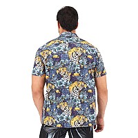 Goodstoworld Mens And Women Tiger Animal Shirt Button Up Short Sleeve Hawaiian Tropical Jungle Tiger King Dress Shirts Halloween