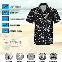 Aptro Mens Halloween Shirt Relax Fit Casual Short Sleeve Shirts Skeleton S